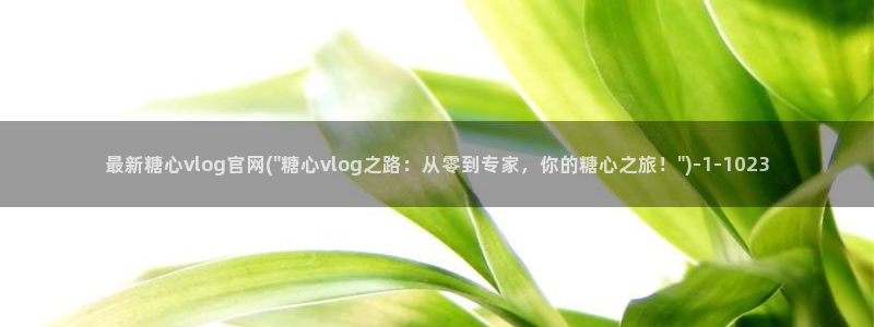 糖心Vlog原档：最新糖心vlog官网(\
